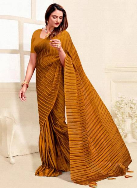 Mustard Colour CHAMUNDA MADHURI New Designer Stylish Party Wear Fancy Latest Saree Collection 2001